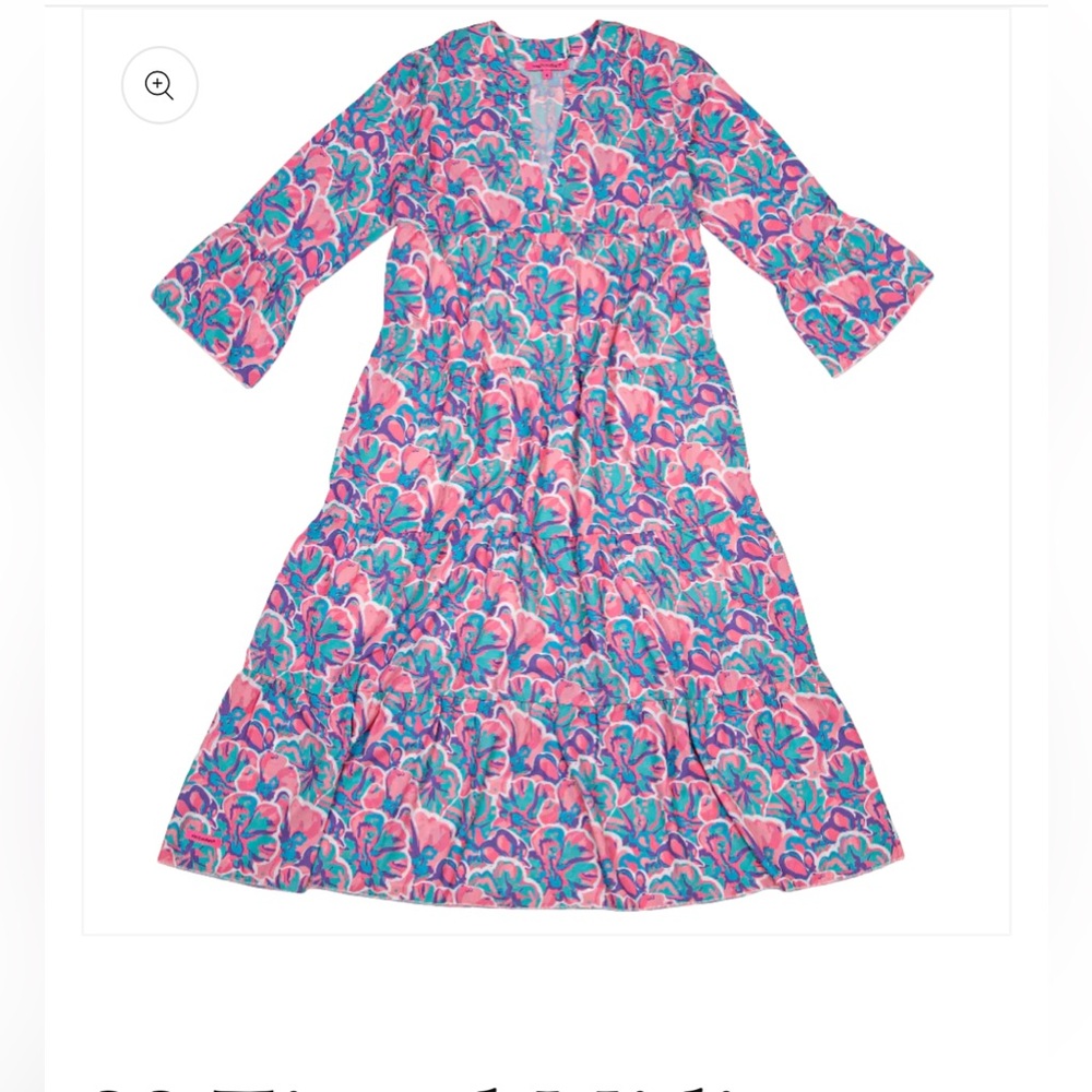 Simply Southern Floral Midi Dress - Pink and Blue